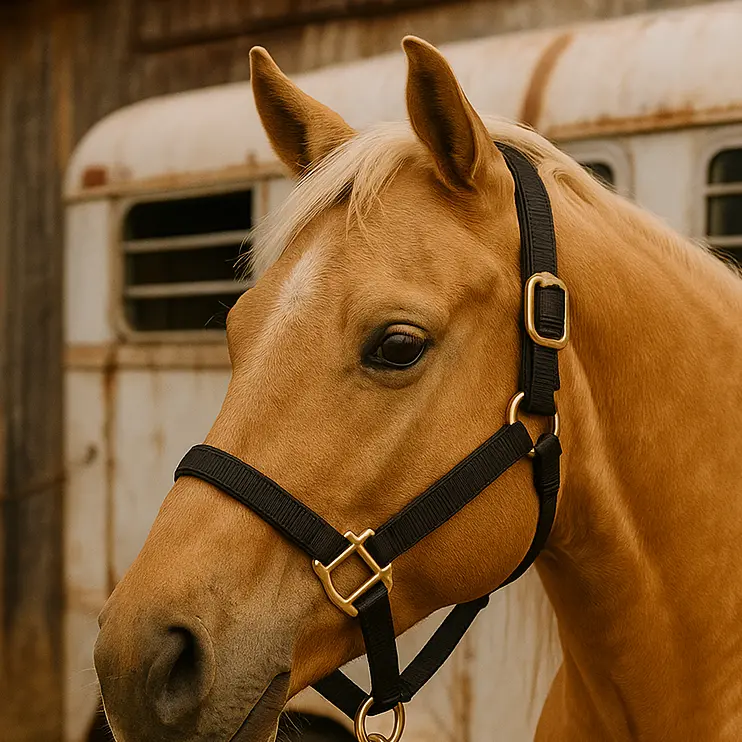 Black Nylon Horse Halter Nhblk 1