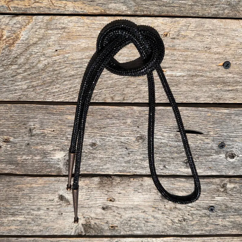 Black Rhinestone Western Bolo Tie #Bt119 1