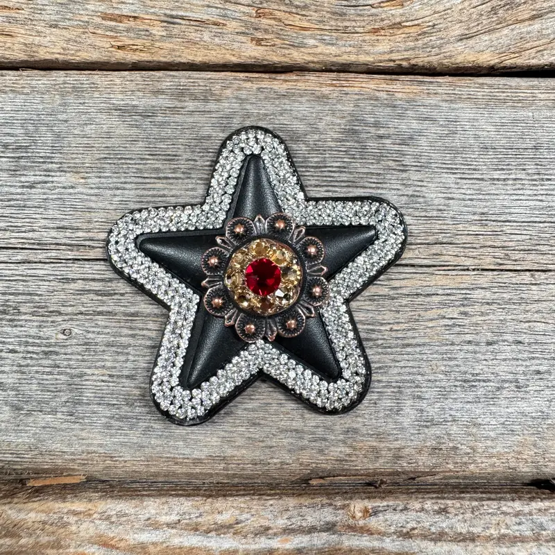Black Small Star Rhinestone Rosette - Assorted Conchos 2