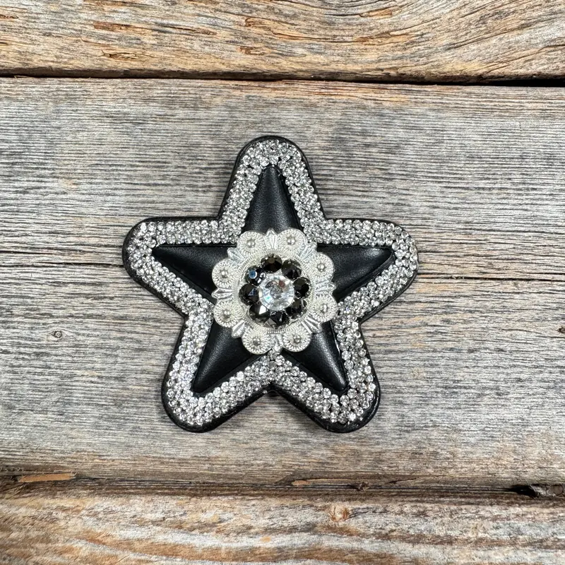 Black Small Star Rhinestone Rosette - Assorted Conchos 4