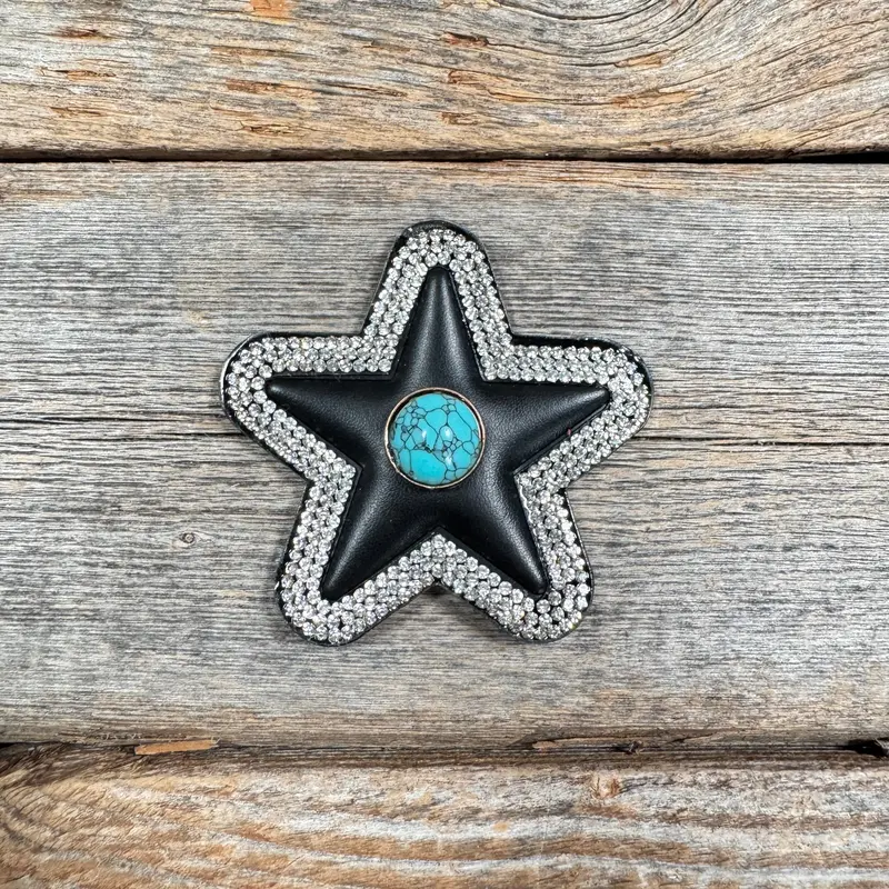 Black Small Star Rhinestone Rosette - Assorted Conchos 5