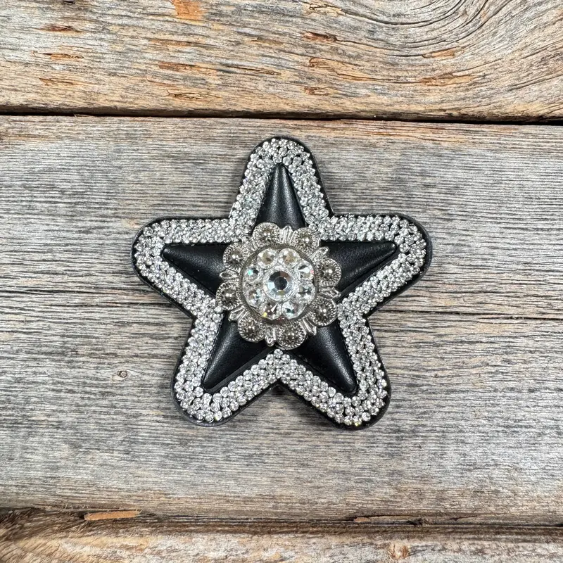 Black Small Star Rhinestone Rosette - Assorted Conchos 6