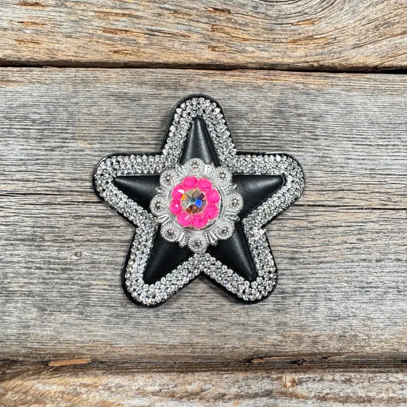 Black Small Star Rhinestone Rosette - Assorted Conchos 6