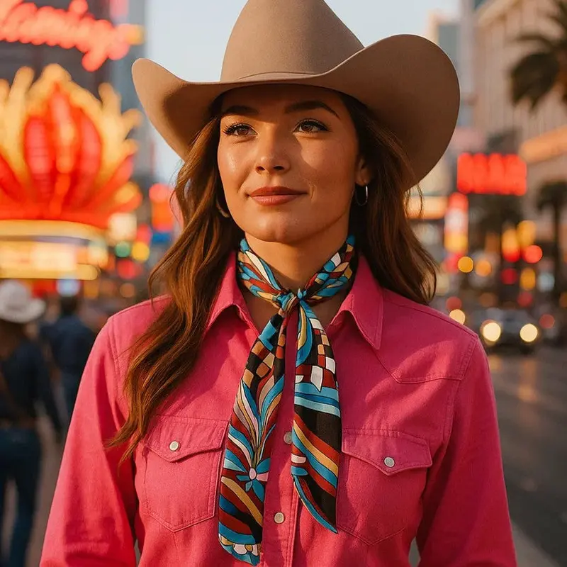 Blue And Brown Western Skinny Mini Wild Rag Scarf / Cowgirl Necktie #Tw317 1