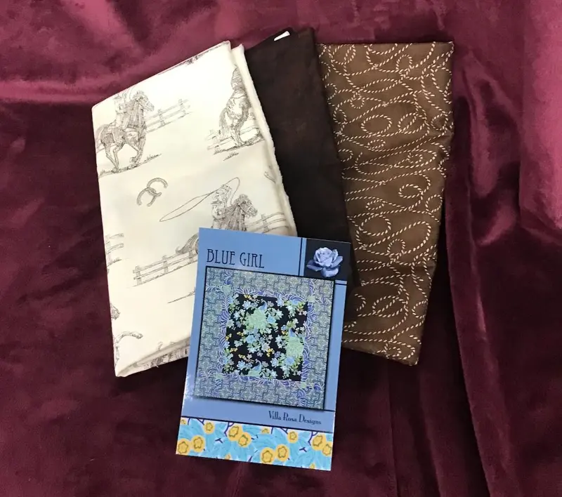 Blue Girl Pattern - Wester Fabric Dark Brown 1