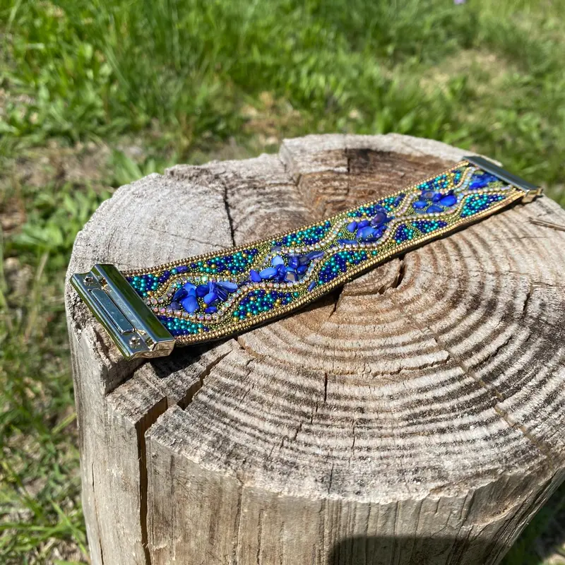 Blue & Green Stone Fashion Bracelet Xi109 1