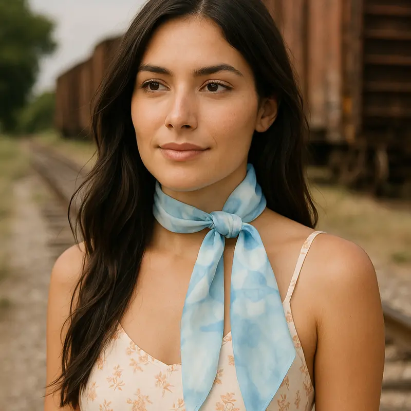Blue Western Skinny Mini Wild Rag Scarf / Cowgirl Necktie #Tw117 1