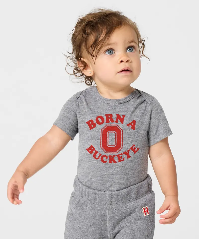 Born A Buckeye Baby One Piece 3