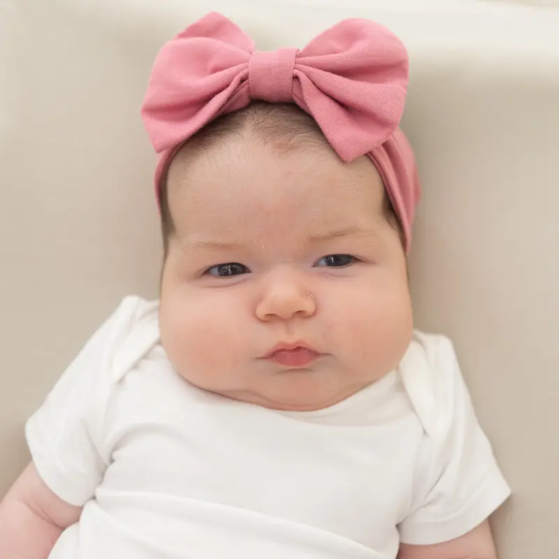 Bow Headband In Apple Blossom 1