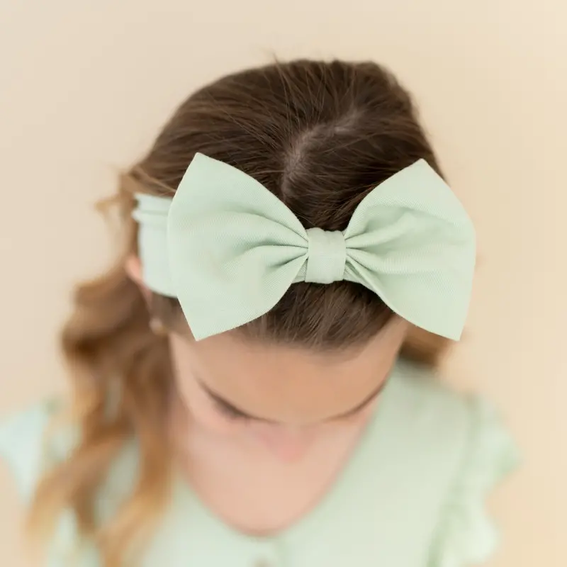 Bow Headband In Basil 1