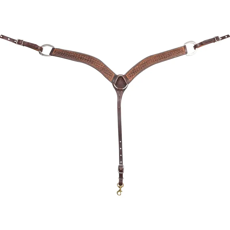 Breastcollar, 2-Inch With Weave Tooled With Weathered Antique 1