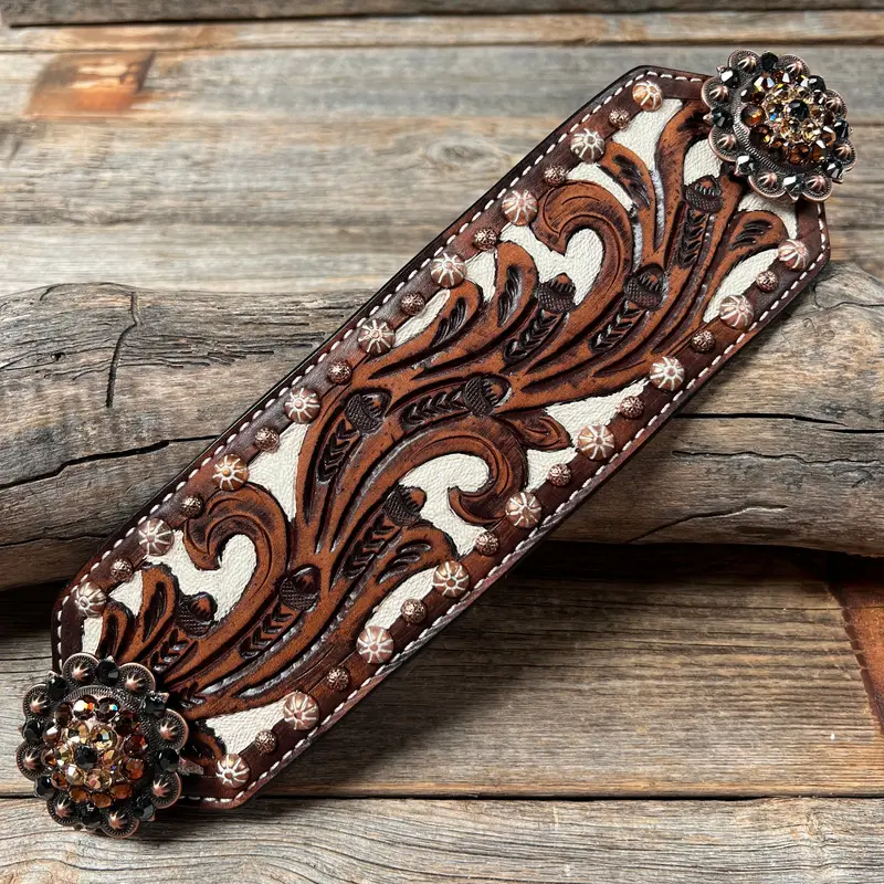Bronc Noseband With European Copper Conchos 1