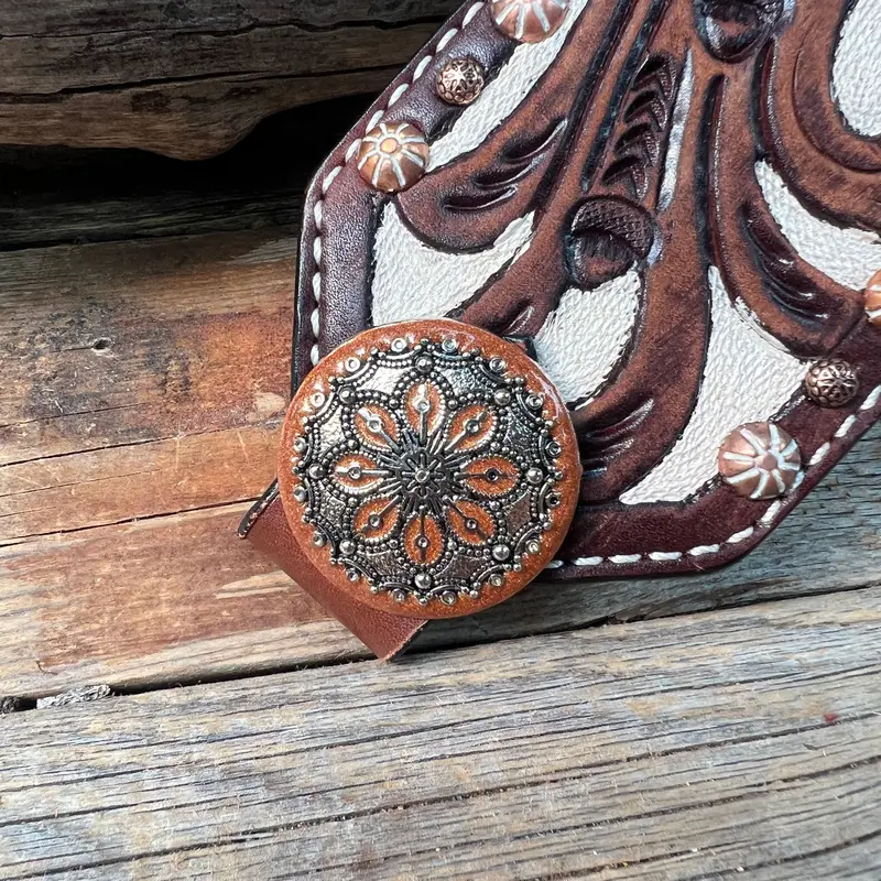 Bronc Noseband With Rust Western Conchos 2