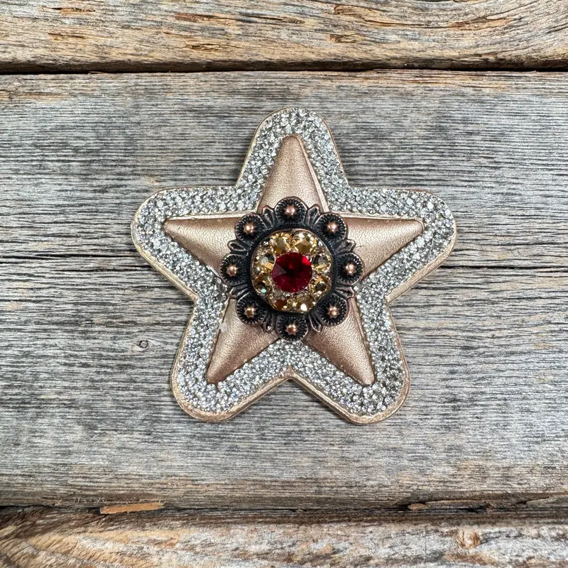 Bronze Small Star Rhinestone Rosette - Assorted Conchos 2