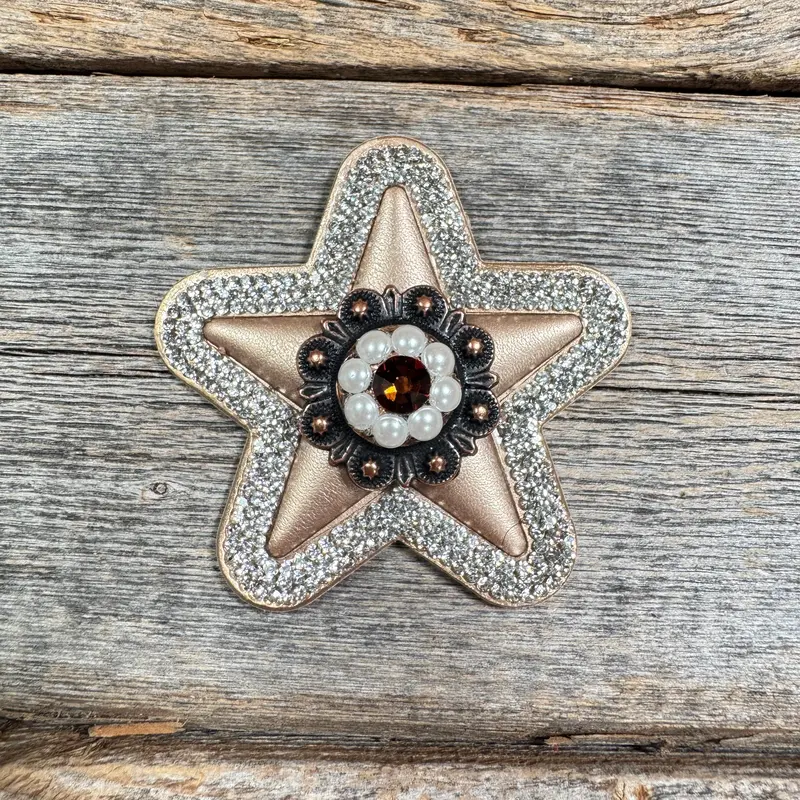 Bronze Small Star Rhinestone Rosette - Assorted Conchos 3