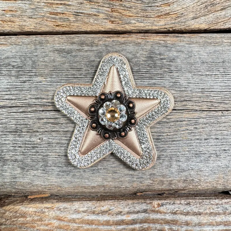 Bronze Small Star Rhinestone Rosette - Assorted Conchos 4