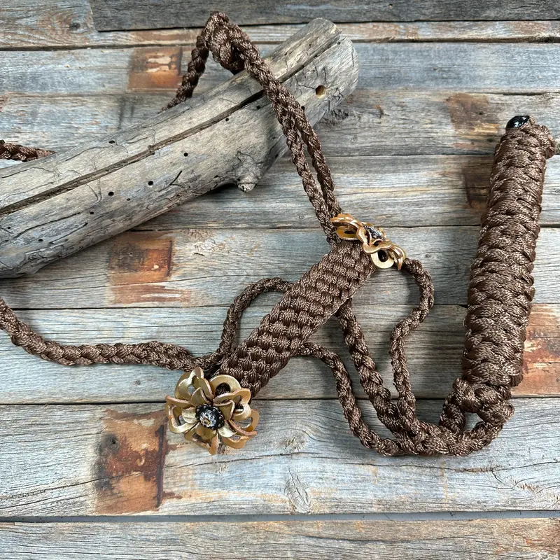 Brown And Gold Mule Tape Halter -  #Mt121 1