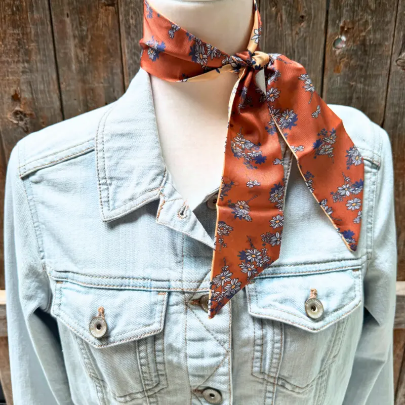 Brown And Tan Western Skinny Mini Wild Rag Scarf / Cowgirl Necktie #Tw137 2