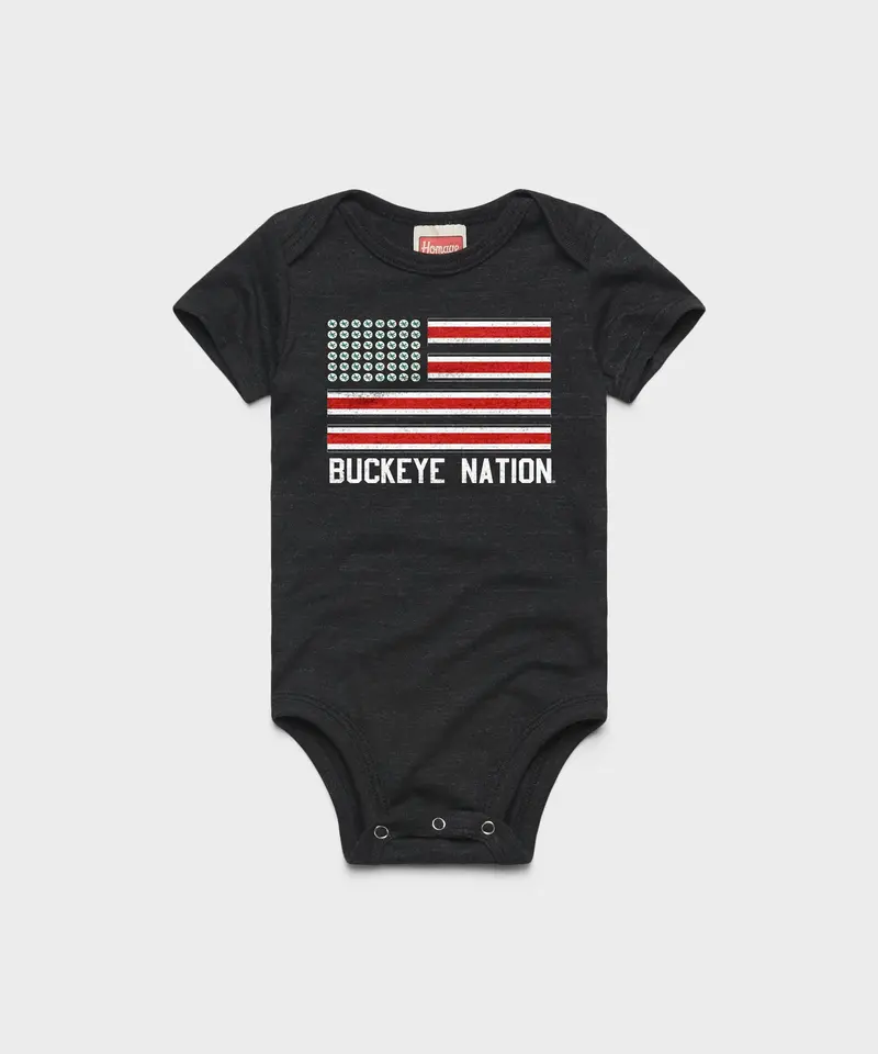 Buckeye Nation Flag Baby One Piece 1