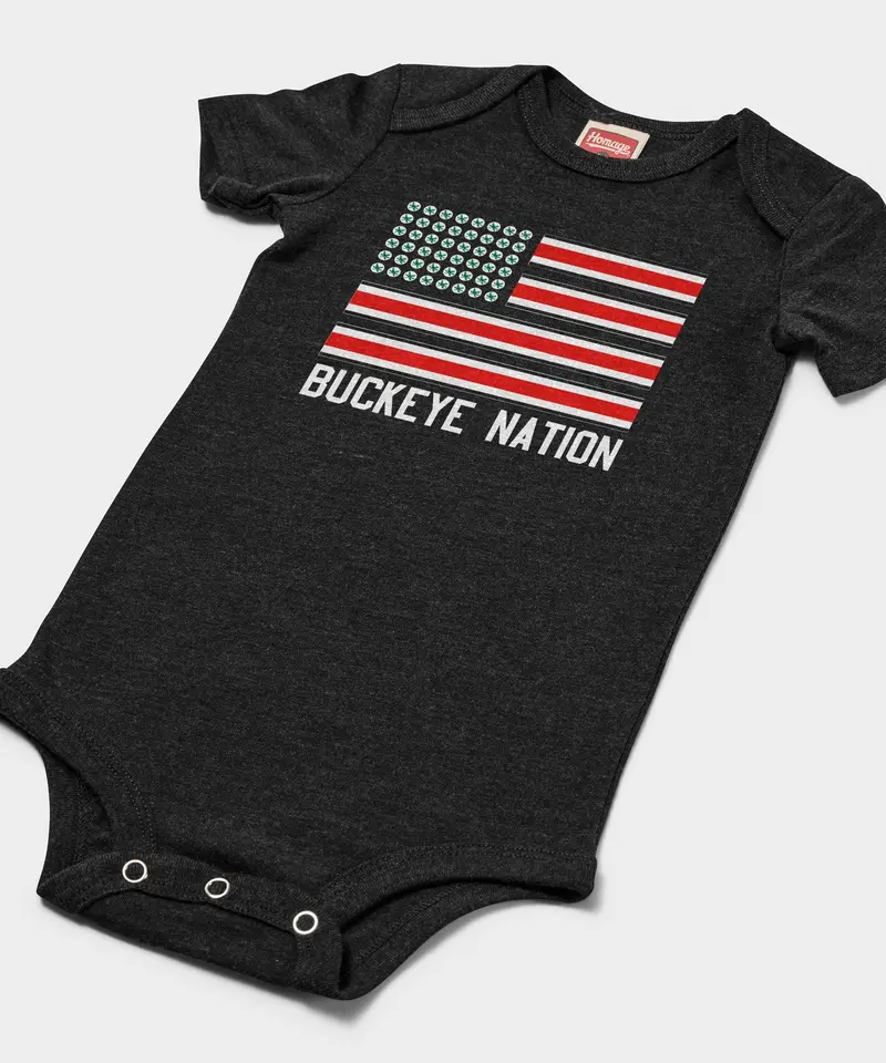 Buckeye Nation Flag Baby One Piece 2