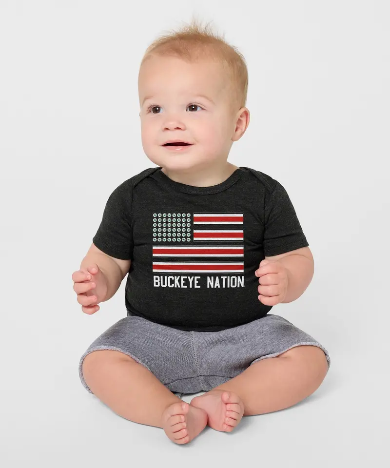 Buckeye Nation Flag Baby One Piece 3