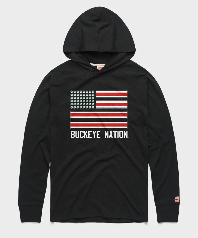 Buckeye Nation Flag Lightweight Hoodie 1