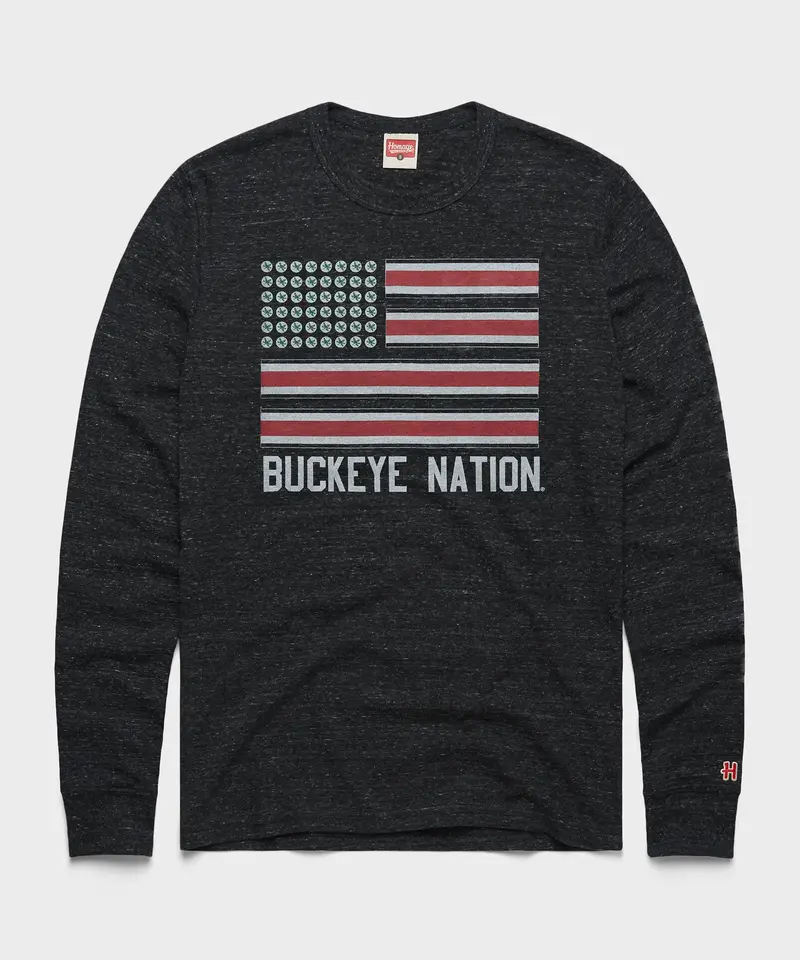 Buckeye Nation Flag Long Sleeve Tee 1