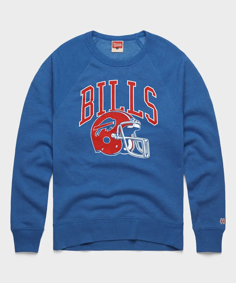 Buffalo Bills Helmet Retro Crewneck 1