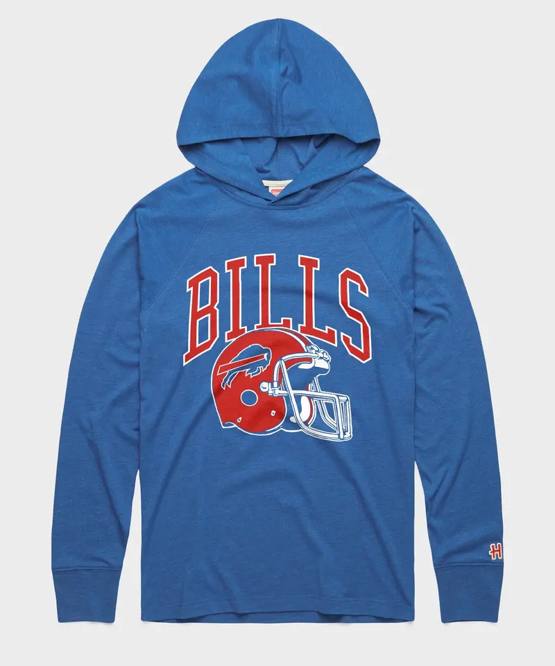 Buffalo Bills Helmet Retro Lightweight Hoodie 1