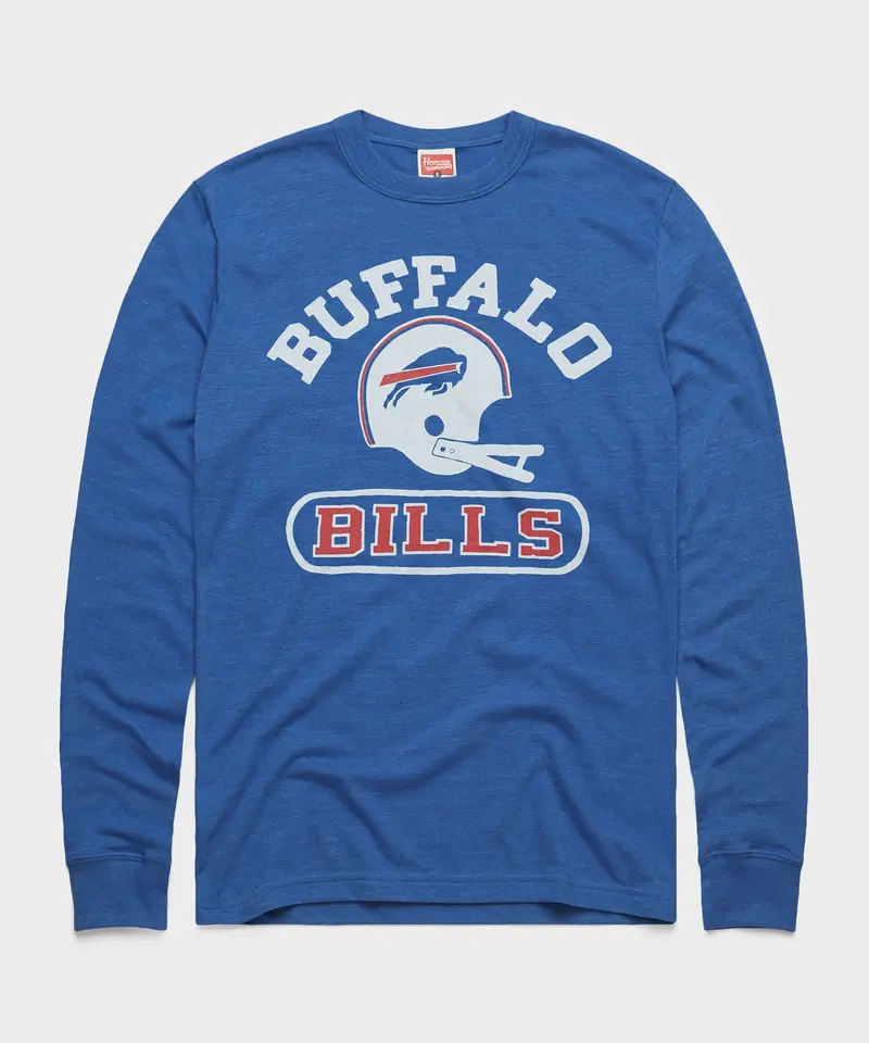 Buffalo Bills Throwback Helmet Long Sleeve Tee 1