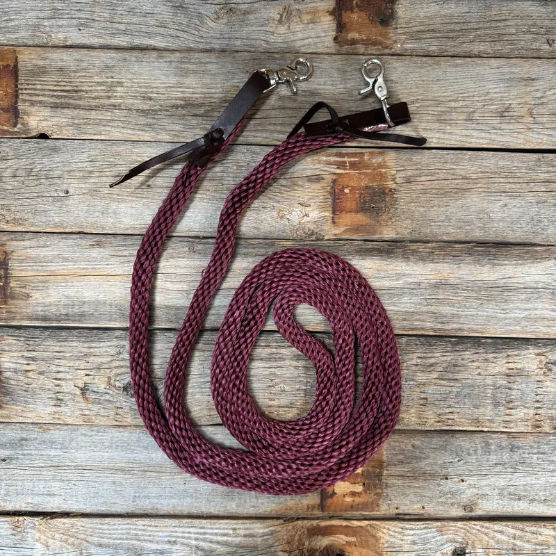 Burgundy Nylon Barrel Racing Reins #Nr104 1