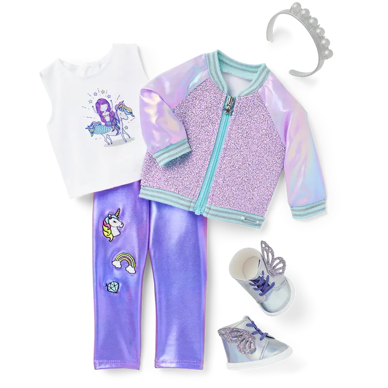 Butterflies & Unicorns Outfit For 18-Inch Dolls 1