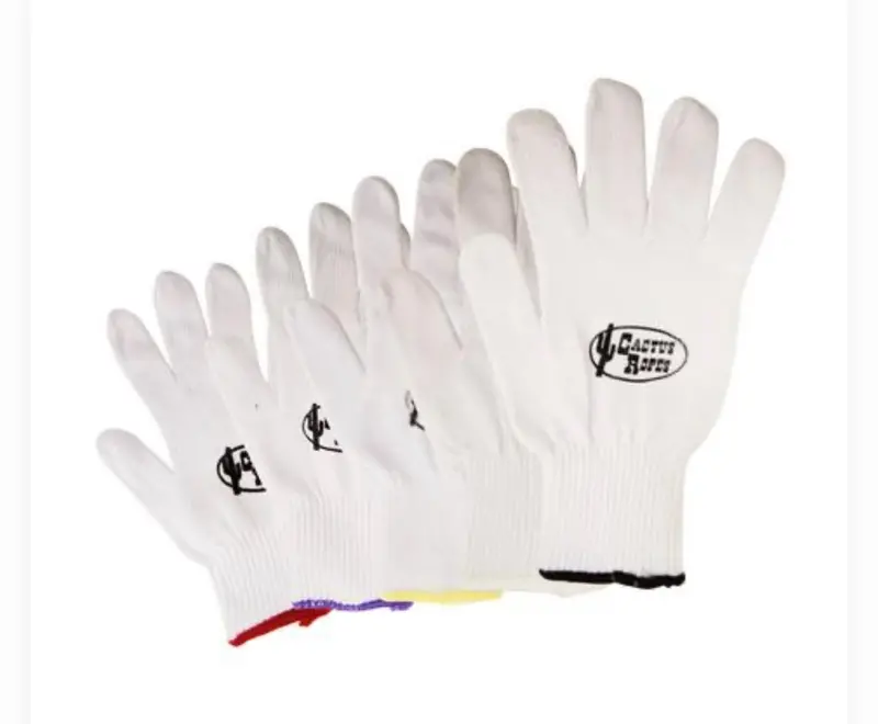 Cactus Ropes White Cotton Roping Gloves 1