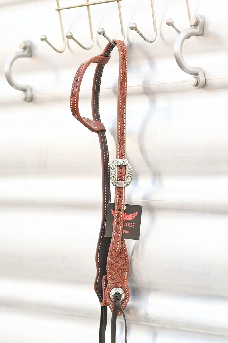 Cactus Saddlery Trevor Brazile Single Ear Tooled Headstall 1