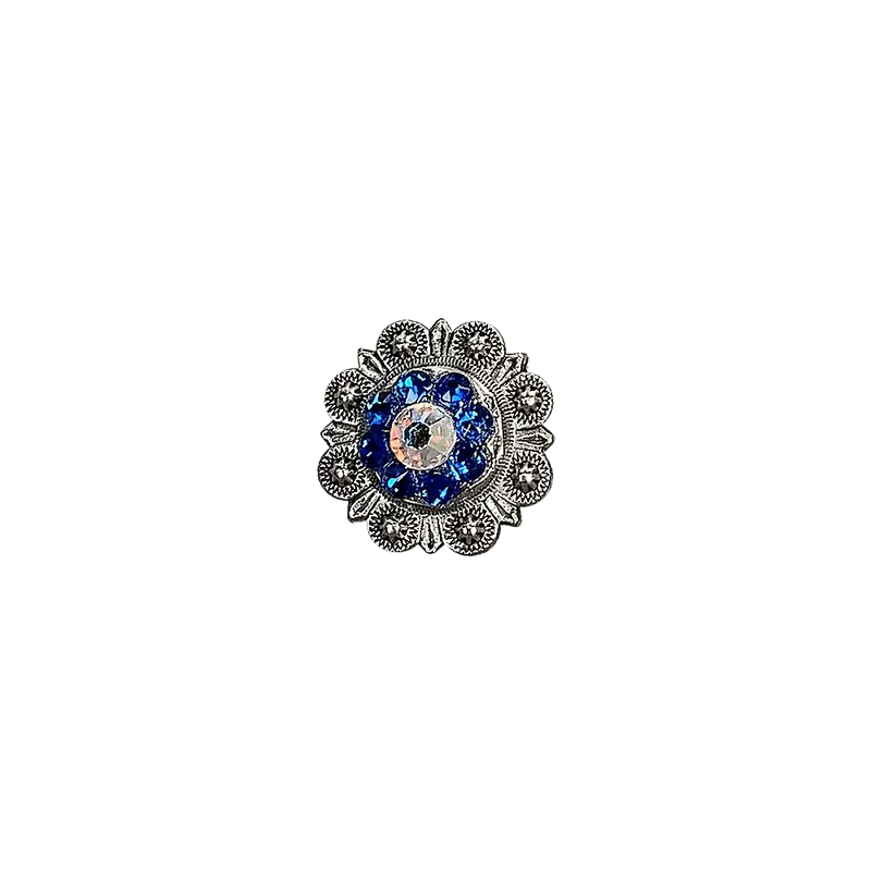 Capri & Ab Antique Silver 1" European Crystal Concho 1