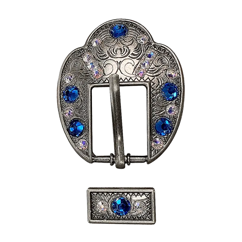 Capri & Ab Antique Silver European Crystal Fancy Buckle 1