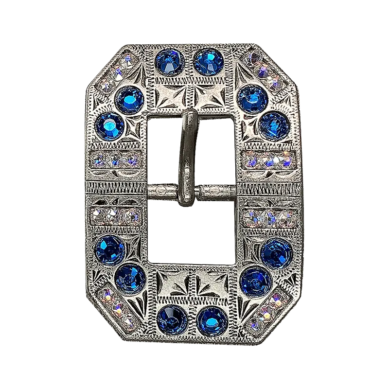 Capri & Ab Antique Silver European Crystal Square Cart Buckle 1