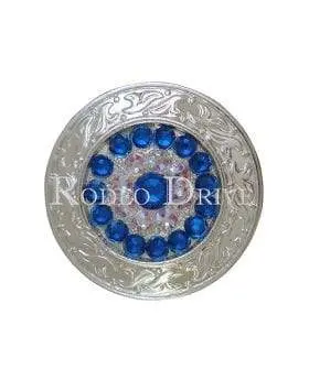 Capri & Ab Bright Silver 1.5" Disc European Crystal Concho 1
