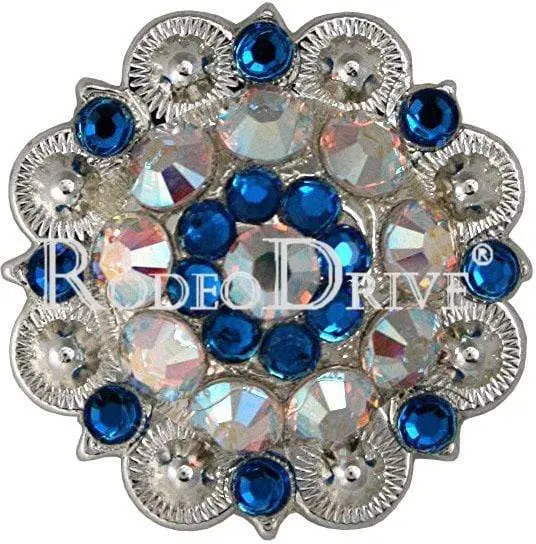 Capri & Ab Bright Silver 1.5" European Crystal Concho 1