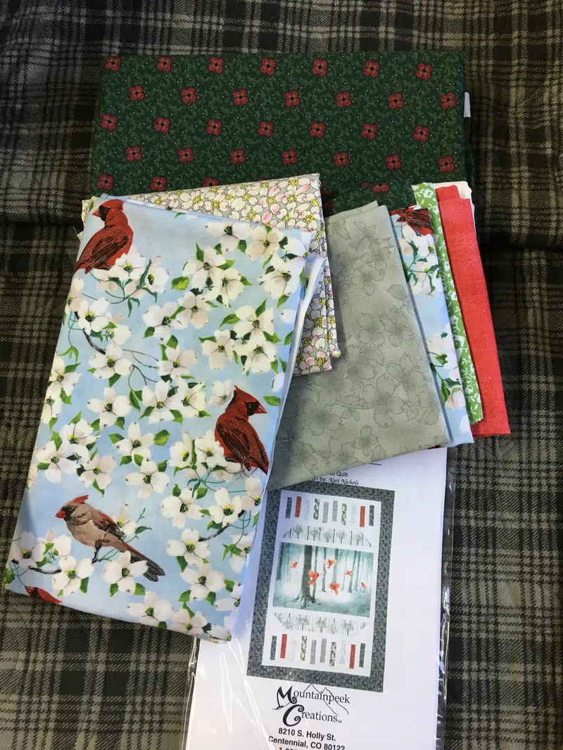 Cardinal Rail Run  55 X 85. Kit Includes Fabric, Binding, And Pattern. 1