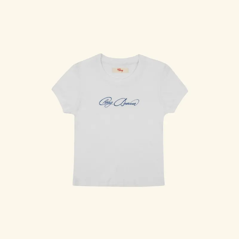 Cherry American Baby Tee (Vintage White) 1