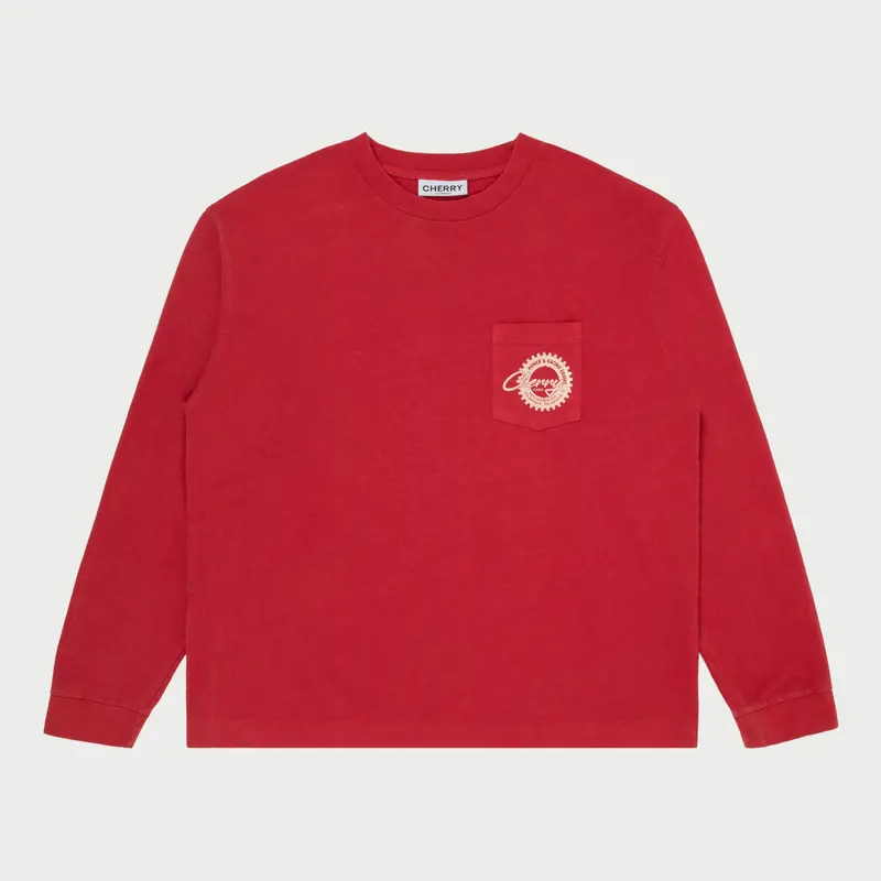 Cherry Cams Pocket L/S T-Shirt (Vintage Red) 1