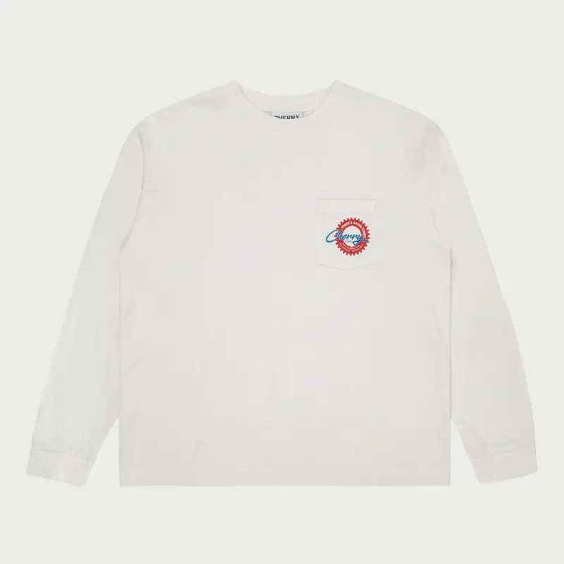 Cherry Cams Pocket L/S T-Shirt (Vintage White) 1