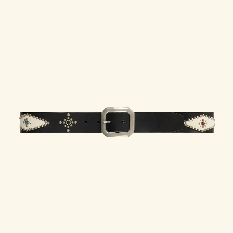 Cherry Studded Leather Belt 1