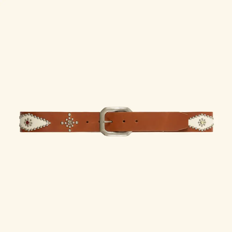 Cherry Studded Leather Belt 1