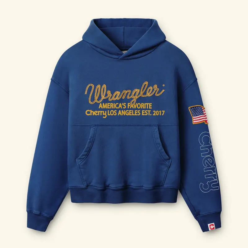 Cherry X Wrangler Hoodie (Royal Blue) 1
