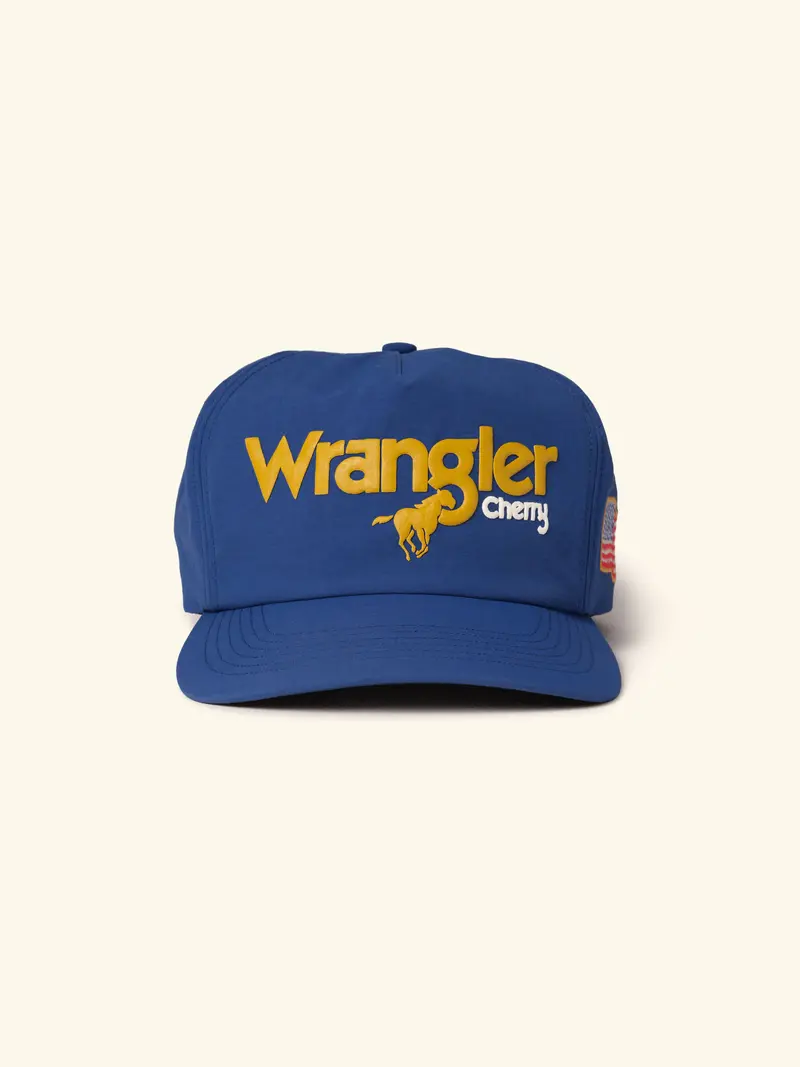 Cherry X Wrangler Nylon 5 Panel Hat (Royal Blue) 1