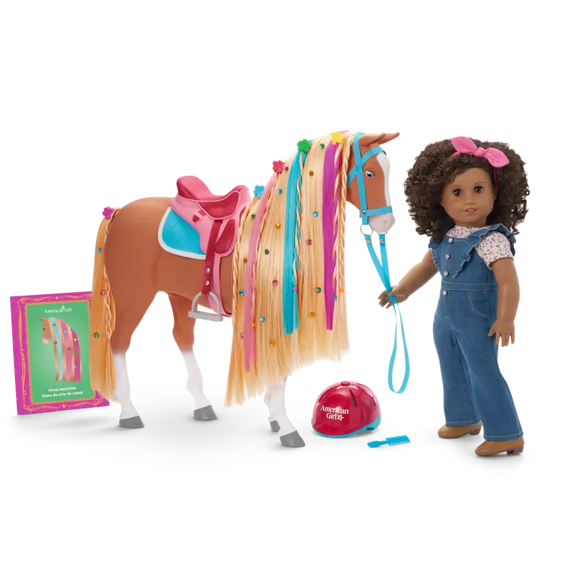 Chestnut Charm Horse & Western Flowers Denim Jumpsuit For 18-Inch Dolls 1