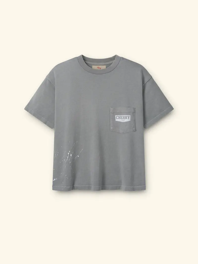 Chevron Boxy Pocket T-Shirt (Smoke) 1