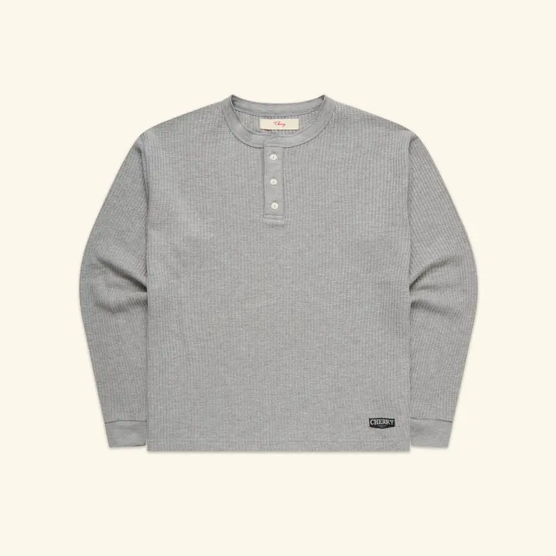 Chevron Classic Henley Thermal (Heather Grey) 1